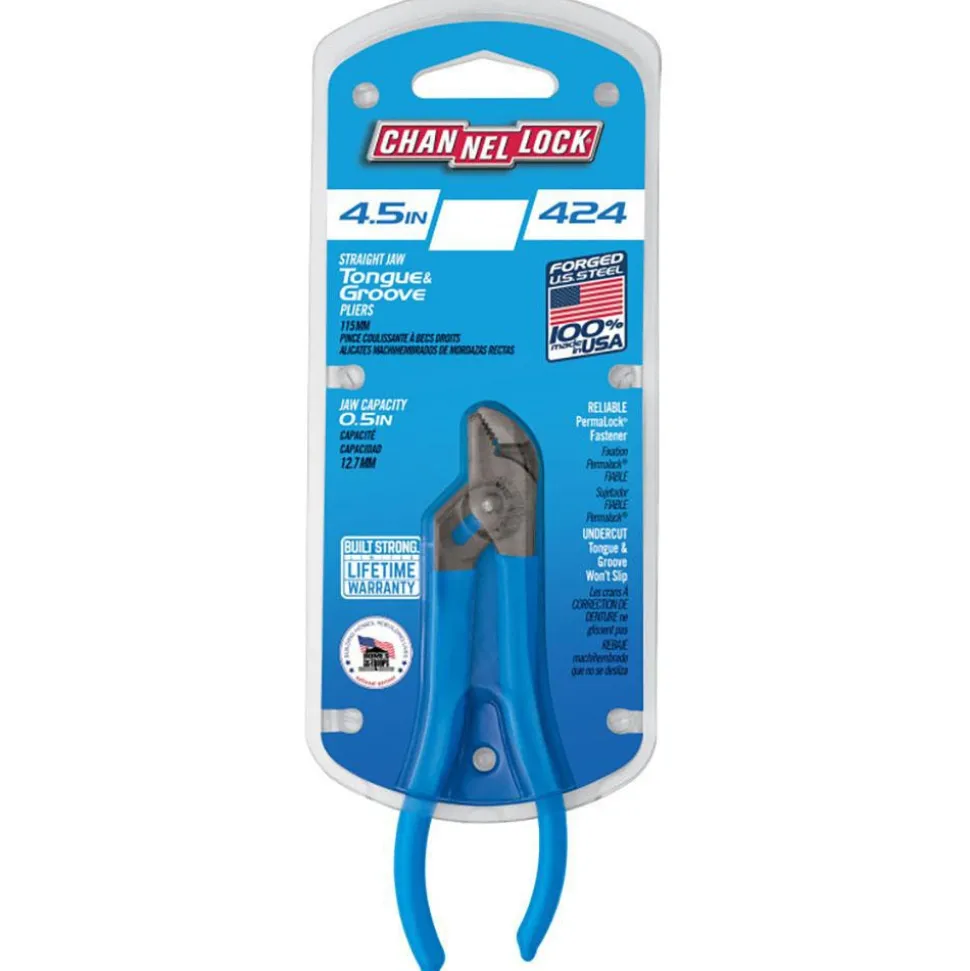 Tongue & Groove Plier: 1/2" Cutting Capacity, Standard Jaw