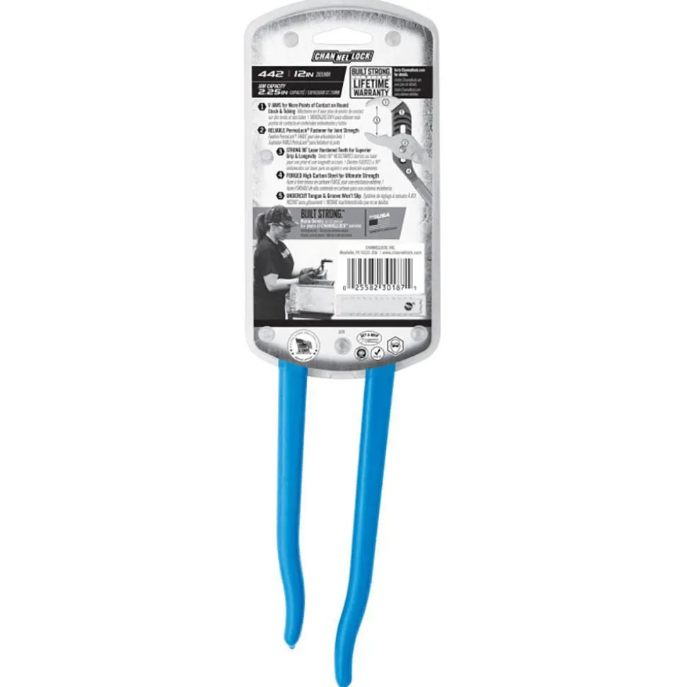 Tongue & Groove Plier: 2-1/4" Cutting Capacity, Standard Jaw