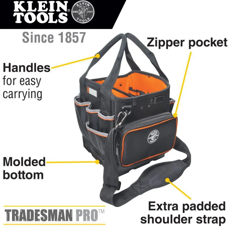 Tool Bag: 40 Pocket, 10-1/4" Wide, 10" Deep, 12-1/4" High