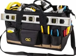 Tool Bags & Totes: Holder Type: Tool Bag; Closure Type: Zipper; Material: Polyester; Color: Black