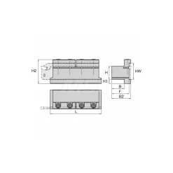 Tool Block Style A2TEN, 32mm Blade Height, 4.33" OAL, 1.89"& OAH, Indexable Cutoff Blade Tool Block