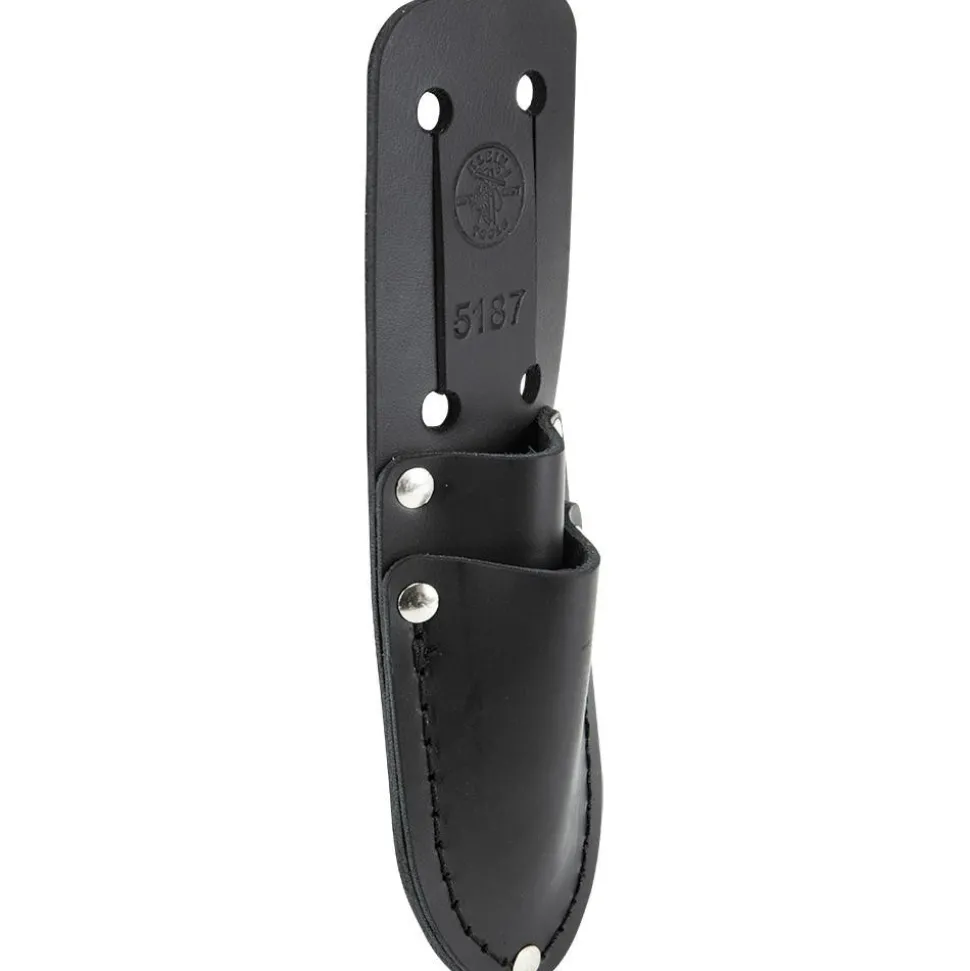Tool Pouch: 2 Pockets, Leather, Black