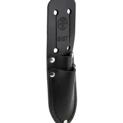 Tool Pouch: 2 Pockets, Leather, Black
