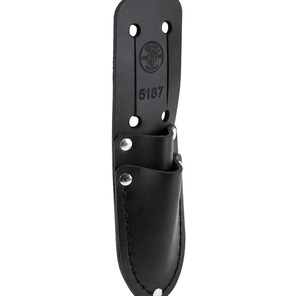 Tool Pouch: 2 Pockets, Leather, Black