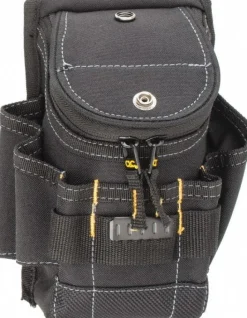 Tool Pouch: 6 Pockets, Polyester, Black