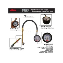 0 to 160 psi Dial Dual Head Tire Pressure Gauge