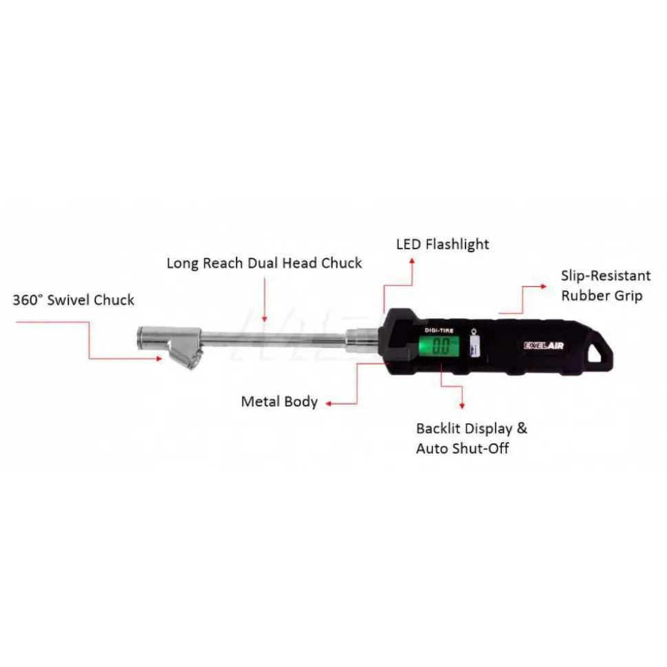 10 to 160 psi Digital Dual Head Tire Pressure Gauge