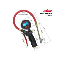 0 to 255 psi Digital Straight Foot Dual Head Tire Pressure Gauge