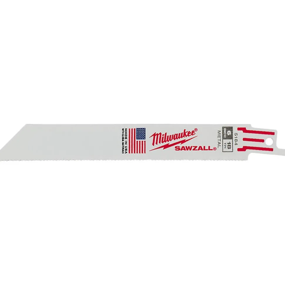 6" 18 TPI SAWZALL® Blade for Medium Metal, 5-Pack