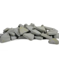 Triangle Tumbling Media: Ceramic Carrier, Aluminum Oxide Abrasive, 5/16" Long, 7/8" High