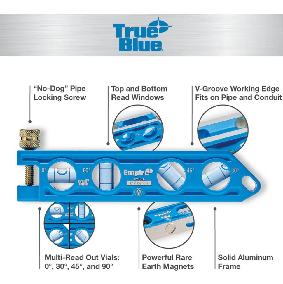 6" TRUE BLUE®Die Cast Torpedo Level