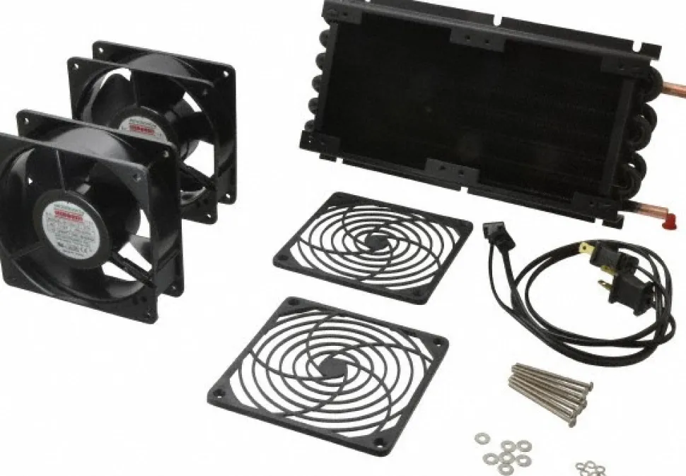 3/8" Tube OD, 2 Fan Mount, Liquid-To-Air Copper Tubed Process Equipment Heat Exchanger