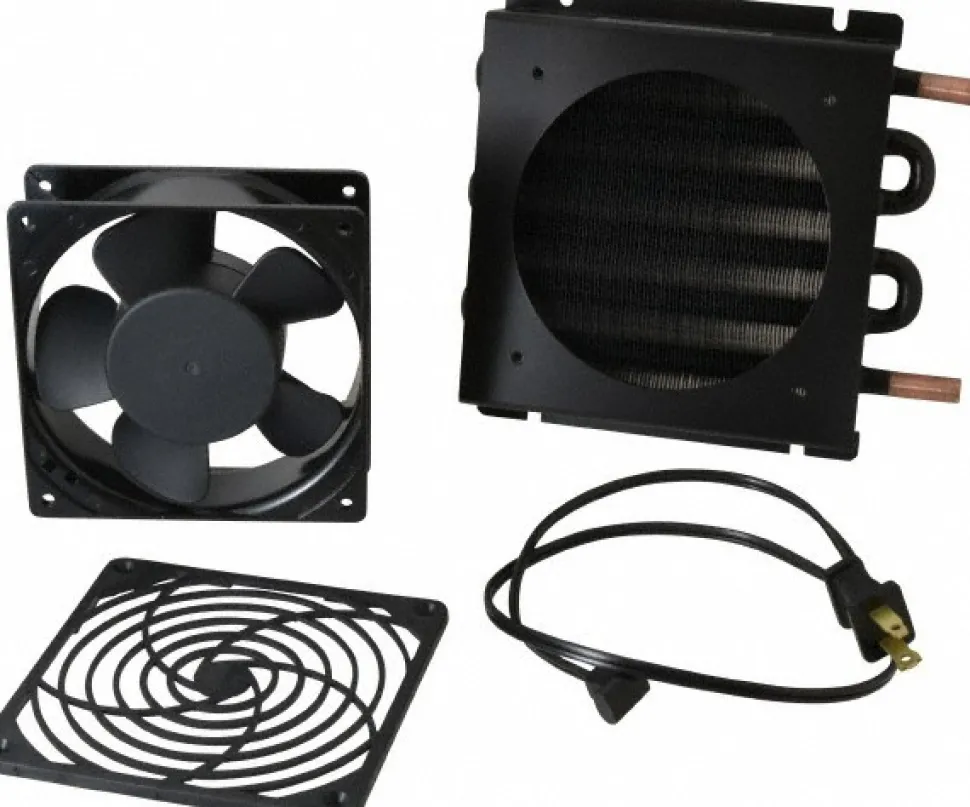 3/8" Tube OD, 1 Fan Mount, Liquid-To-Air Copper Tubed Process Equipment Heat Exchanger