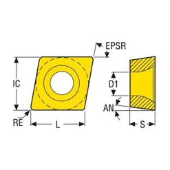 Turning Insert: CCMT32.51-F1 CP500, Carbide
