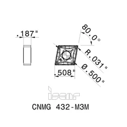 Turning Insert: CNMG432M3M IC6025, Carbide