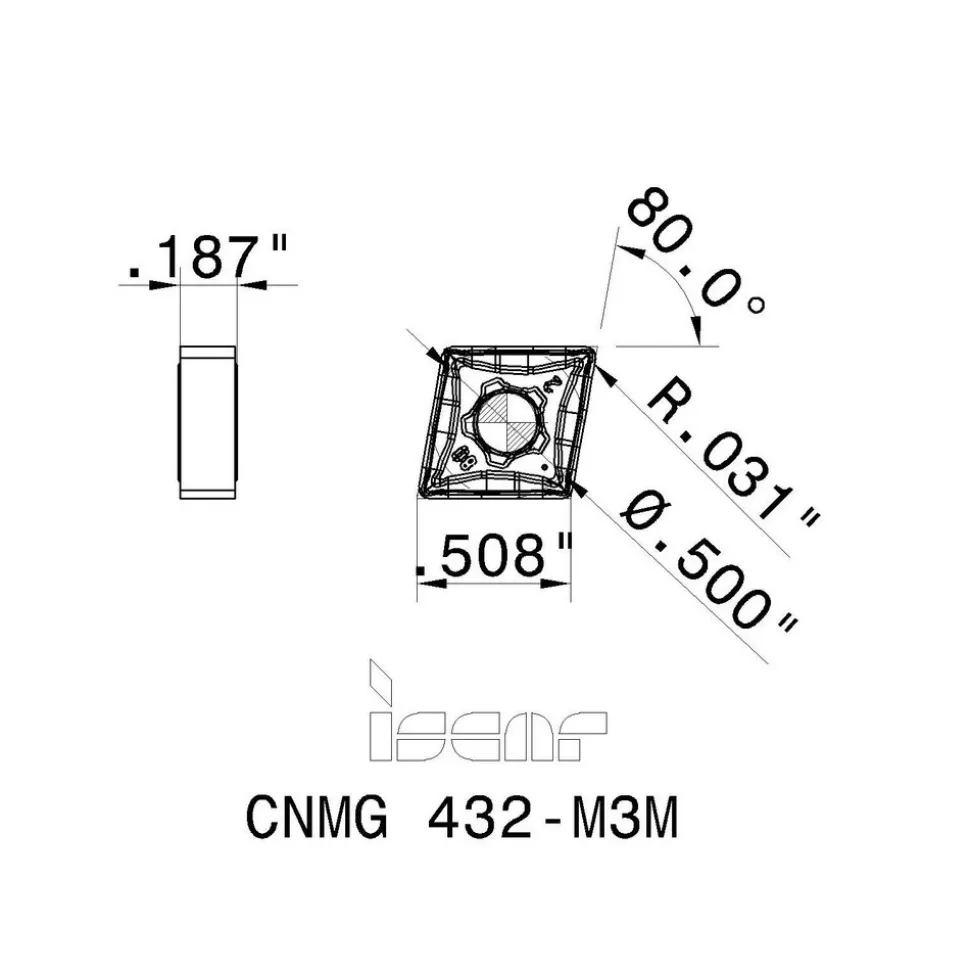 Turning Insert: CNMG432M3M IC6025, Carbide