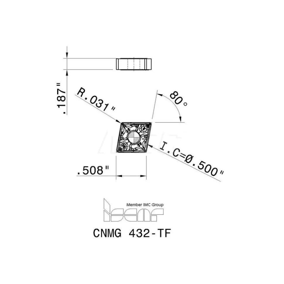 Turning Insert: CNMG 432-TF IC907, Carbide