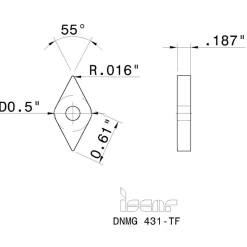 Turning Insert: DNMG431TF IC907, Carbide