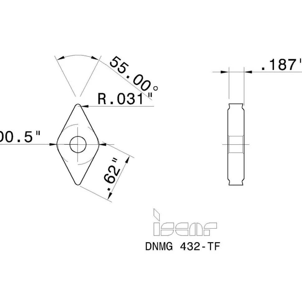 Turning Insert: DNMG432TF IC806, Carbide