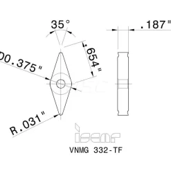 Turning Insert: VNMG 332-TF IC-907, Carbide