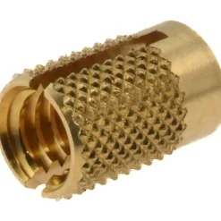 1/4-20 UNC Brass Flush Press Fit Threaded Insert for Plastic