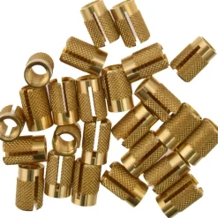1/4-20 UNC Brass Flush Press Fit Threaded Insert for Plastic