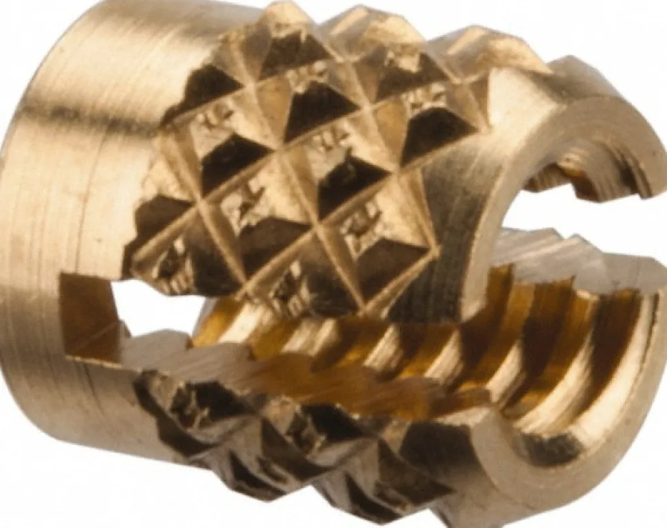 #4-40 UNC Brass Flush Press Fit Threaded Insert for Plastic