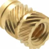 #6 32 UNC, 0.214" Dia, Brass Unheaded Heat Installed Threaded Insert
