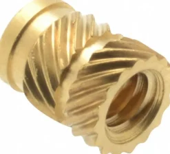 #6 32 UNC, 0.214" Dia, Brass Unheaded Heat Installed Threaded Insert