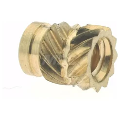 #4 40 UNC, 0.181" Dia, Brass Unheaded Heat Installed Threaded Insert