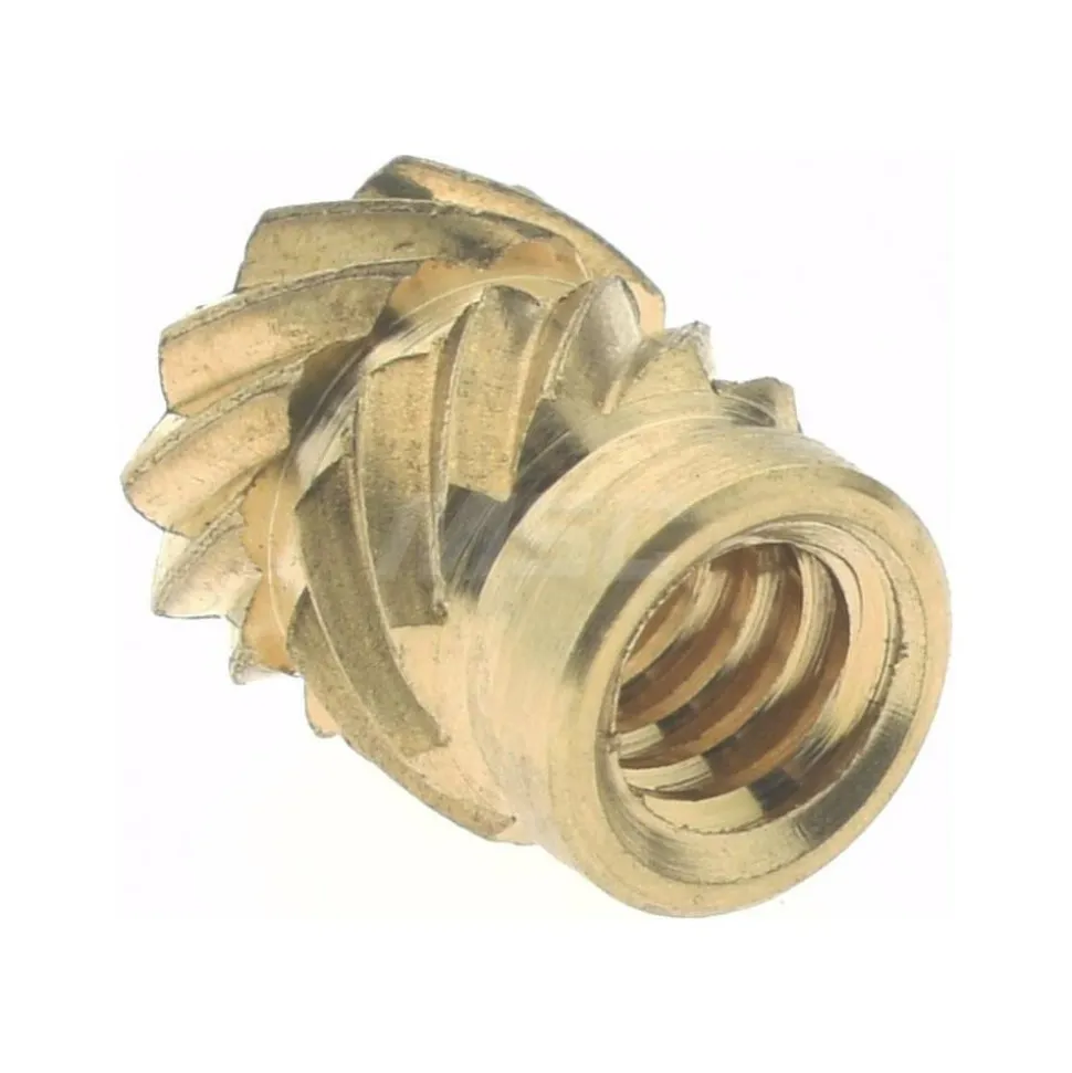 #4 40 UNC, 0.181" Dia, Brass Unheaded Heat Installed Threaded Insert