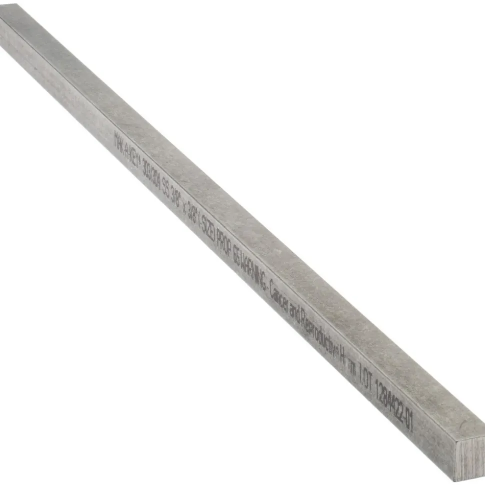 Undersized Key Stock: 3/8" Wide, 12" Long, Stainless Steel