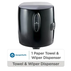 Universal Centerpull Paper Towel And Wiper Dispenser, Black