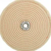 Unmounted Spiral Sewn Buffing Wheel: 8" Dia, 1/2" Thick, 1/2" Arbor Hole Dia