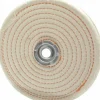 Unmounted Spiral Sewn Buffing Wheel: 6" Dia, 1/2" Thick, 1/2" Arbor Hole Dia