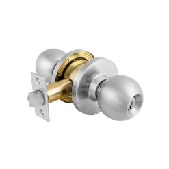 Up to 1-3/4" Door Thickness, Brushed Chrome Storeroom Knob Lockset