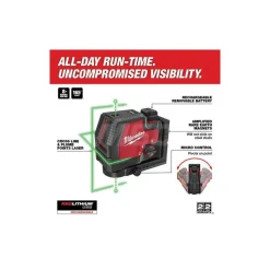 USB Rechargeable Green Cross Line & Plumb Points Laser