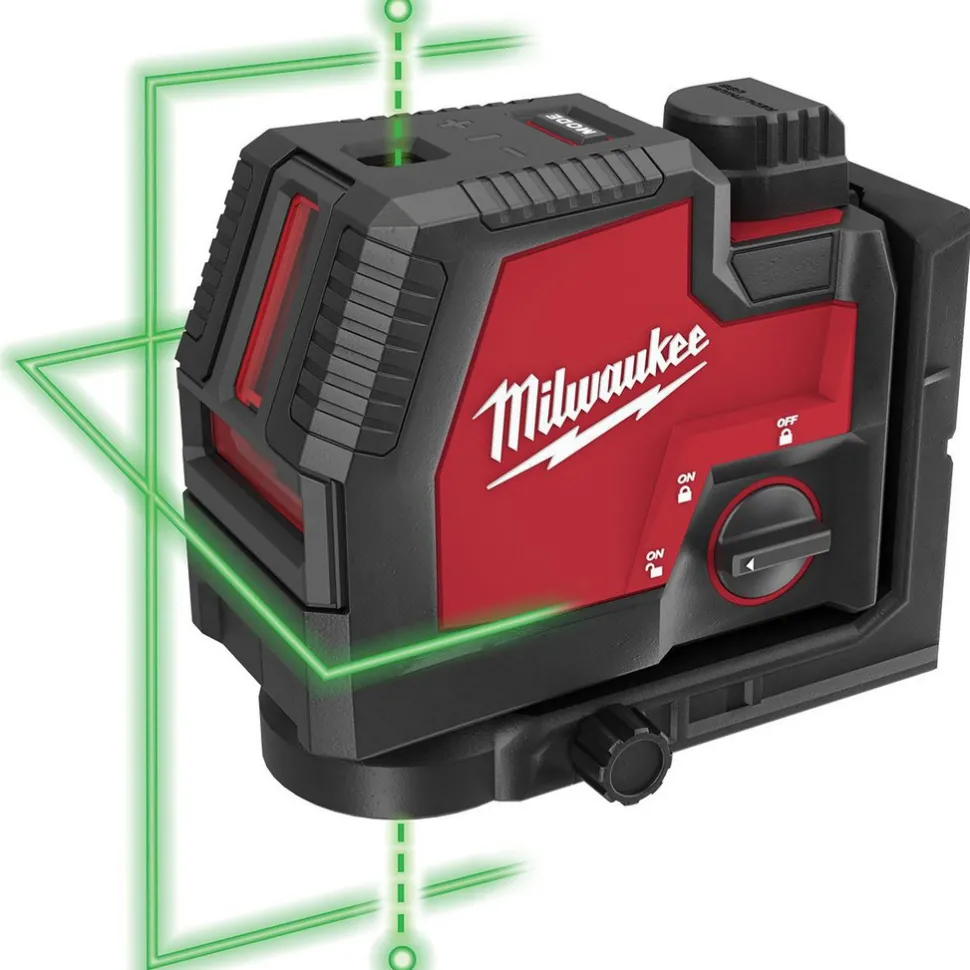 USB Rechargeable Green Cross Line & Plumb Points Laser