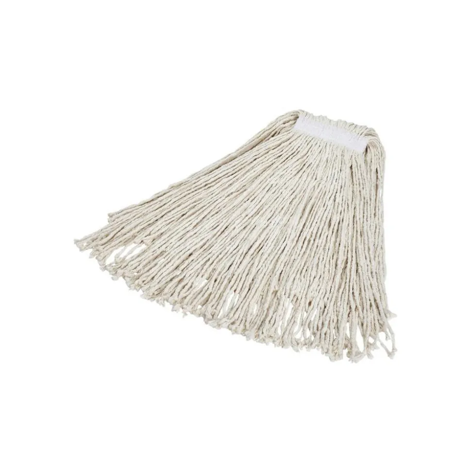 Value Pro Large 24 OZ Cotton Wet Mop, 1" Headband, White