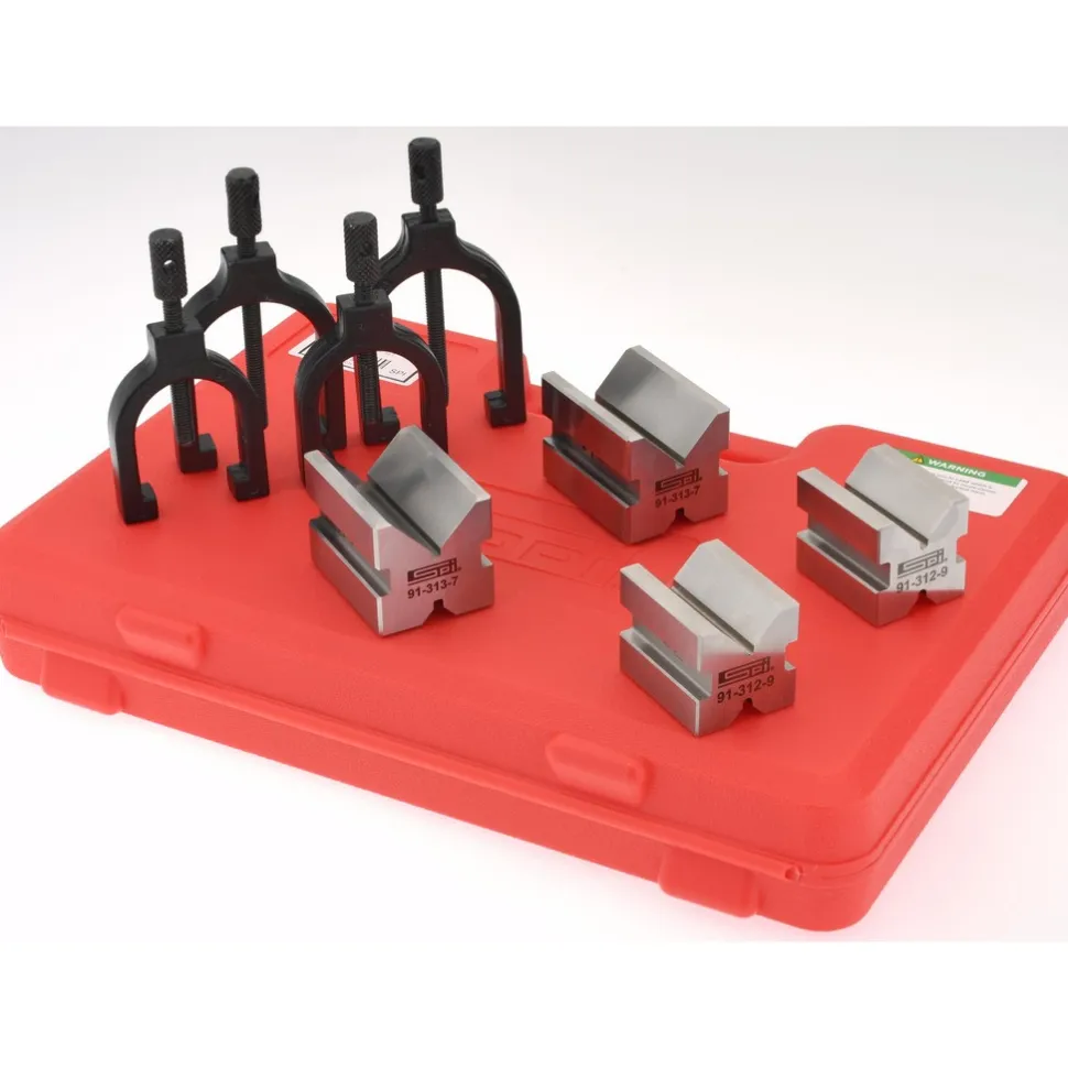 V-Block Set: 1 & 1-1/2" Max Capacity, 90° V Angle