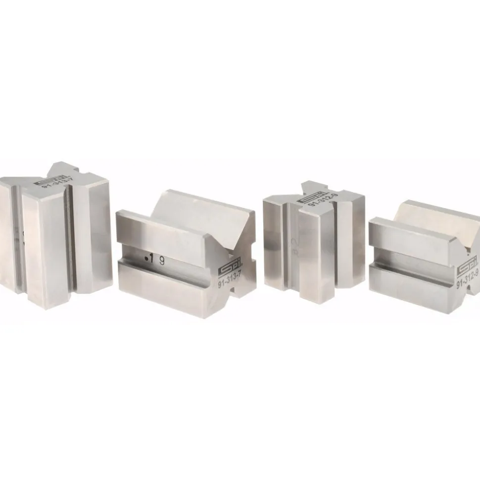 V-Block Set: 1 & 1-1/2" Max Capacity, 90° V Angle