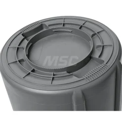 Vented BRUTE 10 gal Round Trash Can, Gray