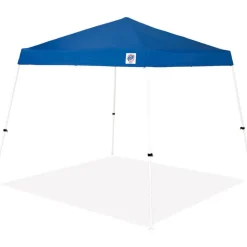 Vista Shelter: 12' x 12' Royal Blue Canopy, White Steel Slanted Leg Frame, 11' 2" Center Height