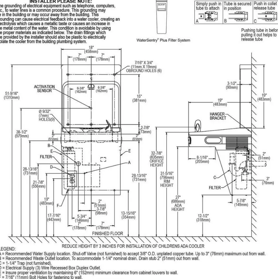 Water Cooler & Fountain: 8.0 GPH Cooling Capacity
