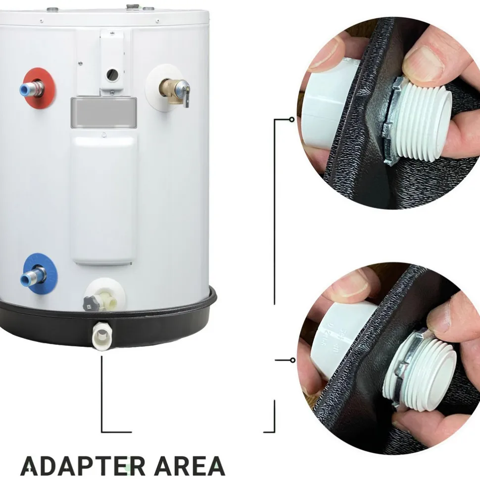 Water Heater Parts & Accessories: Type: Water Heater Drain Pan; Maximum Work Temperature (F): 176.000; For Use With: Electric Water Heaters; Contents: drain pan and drain hose adapter