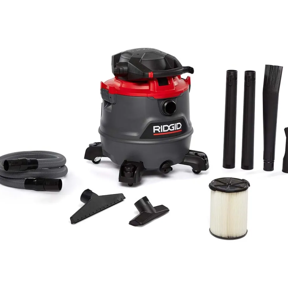 Wet/Dry Vacuum: Electric, 16.0 gal, 6.5 hp, 12 Amp