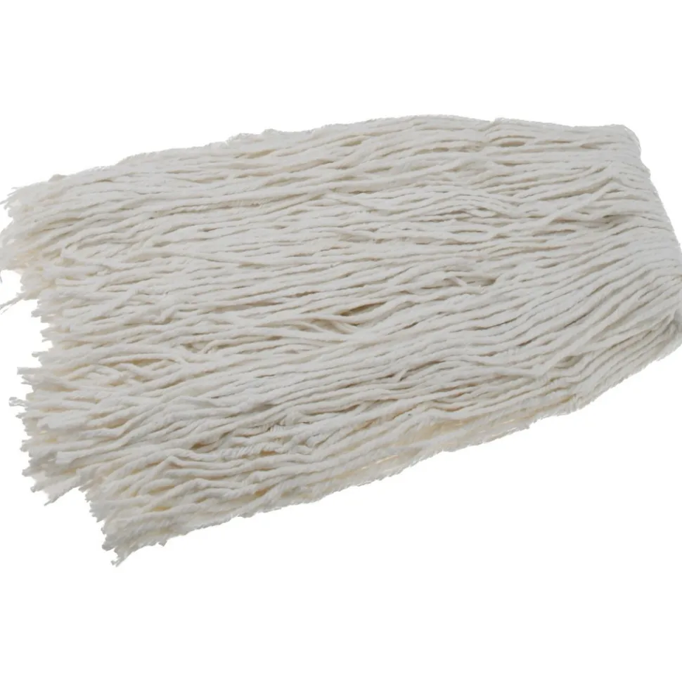 Wet Mop Cut: Clamp Jaw, Large, White Mop, Rayon