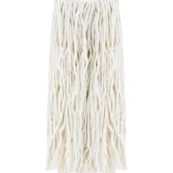 Wet Mop Cut: Clamp Jaw, Large, White Mop, Rayon