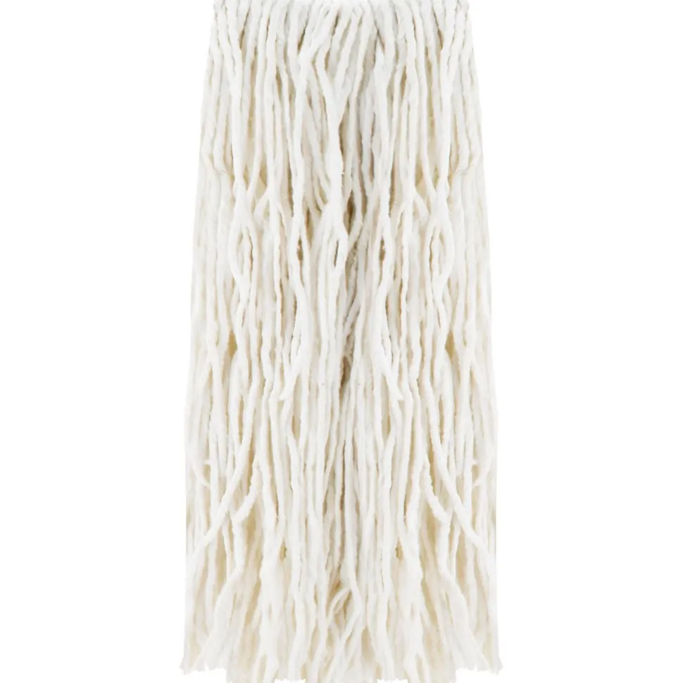 Wet Mop Cut: Clamp Jaw, Large, White Mop, Rayon