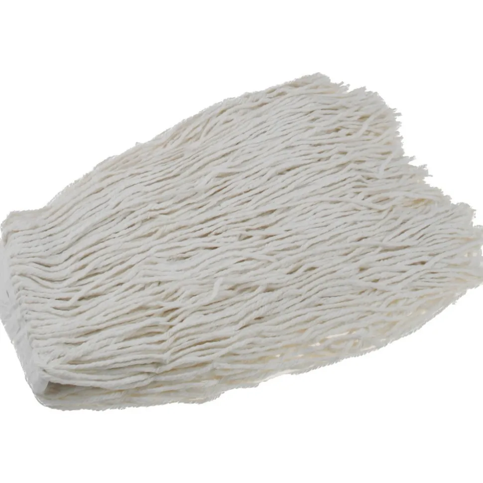 Wet Mop Cut: Clamp Jaw, Large, White Mop, Rayon